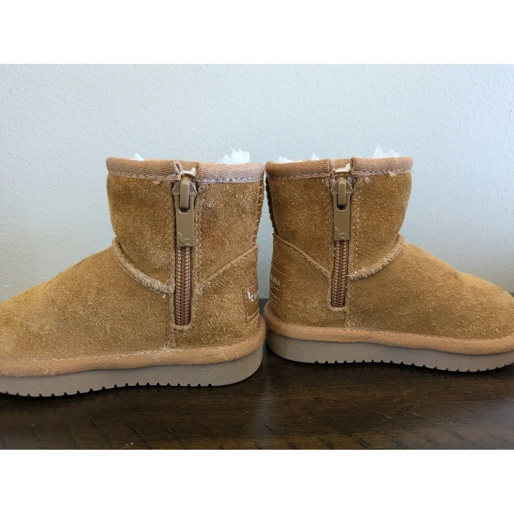 Koolaburra by UGG Brown Suede Faux Fur Lined Zip Ankle Boots Toddler 5